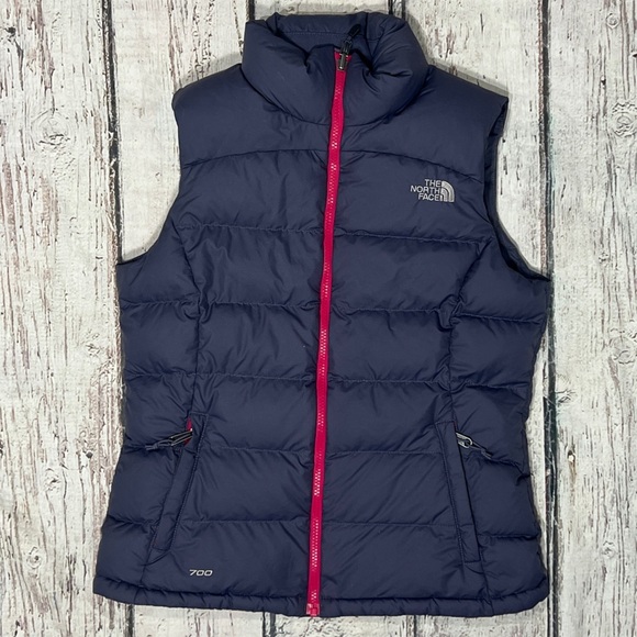 The North Face 700 Goose Down Puffer Vest Deep Periwinkle Jacket Womens - Picture 1 of 7